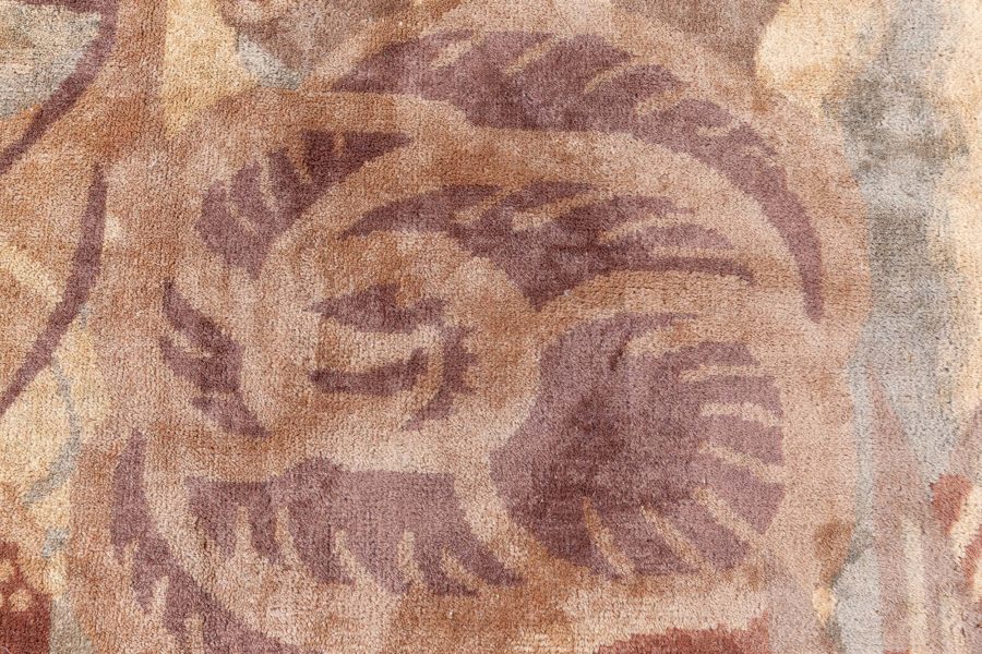 Large Vintage Indian Art Deco Handwoven Wool Rug BB6758