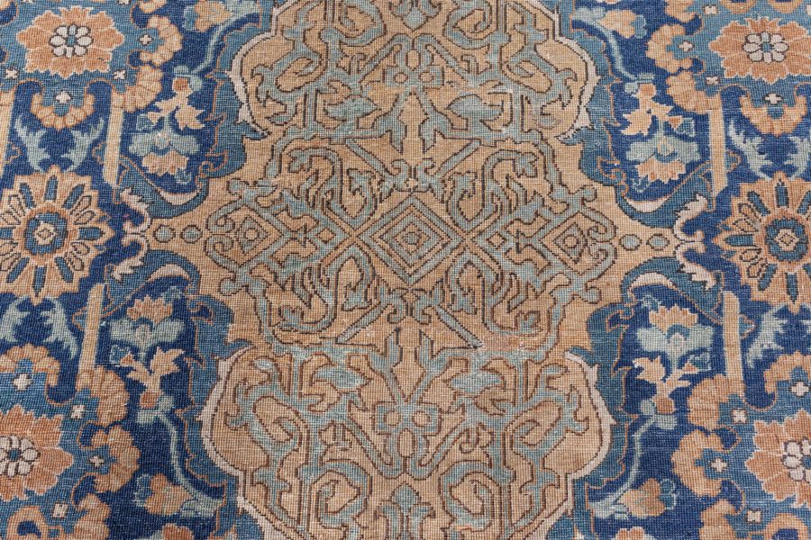 Antique Indian Hand Knotted Wool Rug (Size Adjusted) BB6776