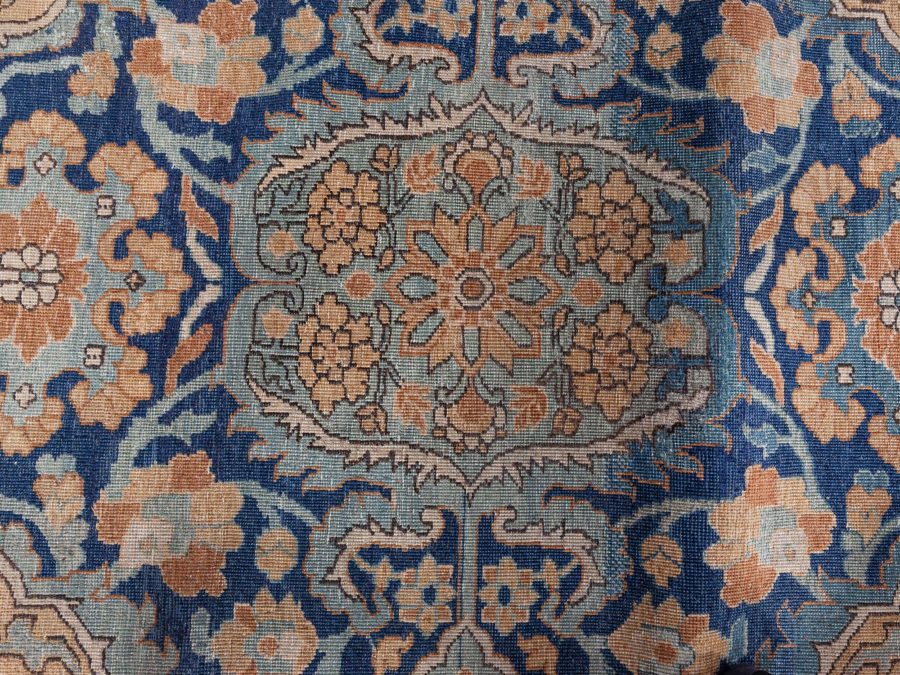 Antique Indian Hand Knotted Wool Rug (Size Adjusted) BB6776