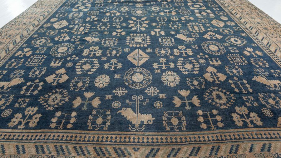 Authentic 19th Century Yarkand Handmade Wool Rug BB6778
