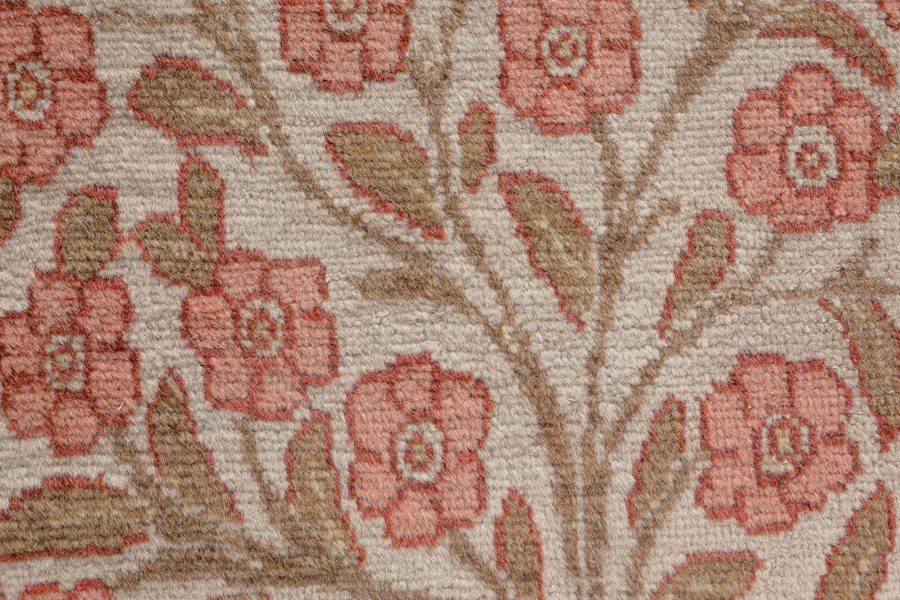 Antique Persian Tabriz Copper, Terracotta and Ivory Hand Knotted Wool Rug BB6794
