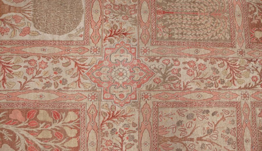 Antique Persian Tabriz Copper, Terracotta and Ivory Hand Knotted Wool Rug BB6794