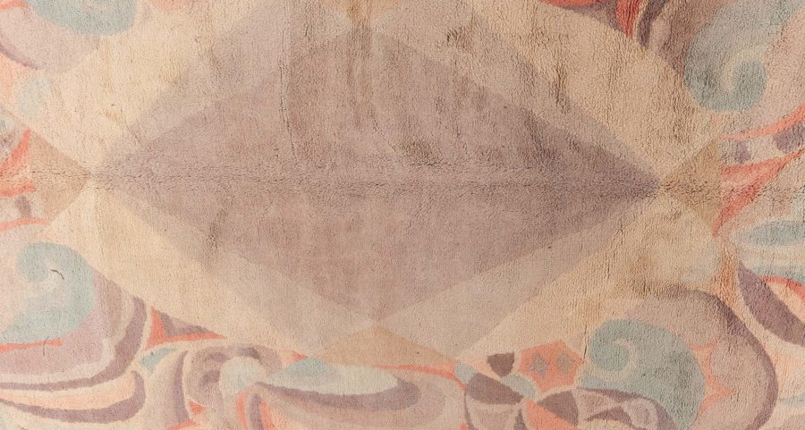 One-of-a-kind Vintage French Art Deco Handmade Wool Rug BB6806