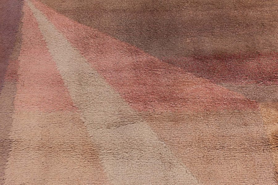 One-of-a-kind Vintage French Art Deco Handmade Wool Rug BB6806