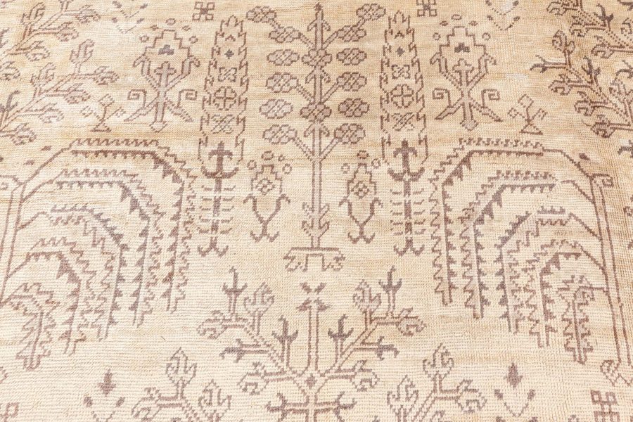 Oversized Vintage Turkish Oushak Floral Handwoven Wool Rug BB7186