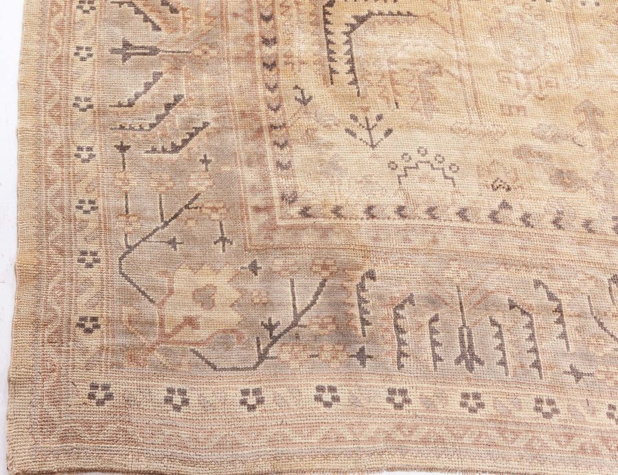 Oversized Vintage Turkish Oushak Floral Handwoven Wool Rug BB7186