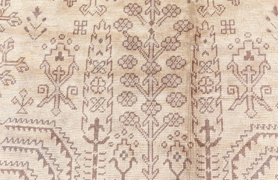 Oversized Vintage Turkish Oushak Floral Handwoven Wool Rug BB7186