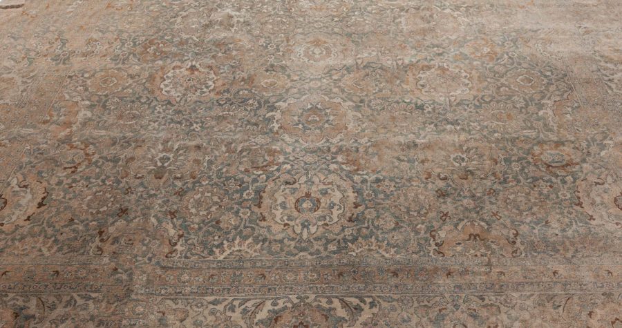 Antique Indian Botanic Handwoven Wool Rug BB7206