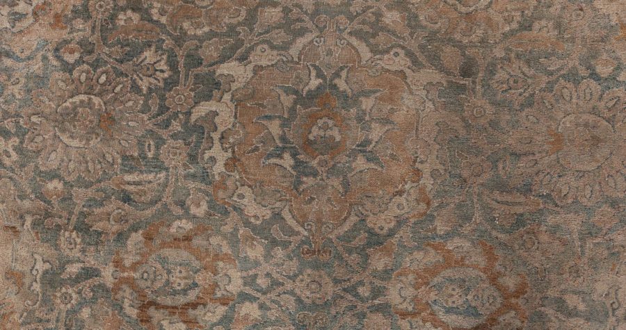 Antique Indian Botanic Handwoven Wool Rug BB7206