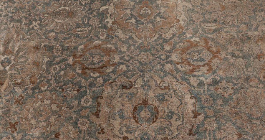 Antique Indian Botanic Handwoven Wool Rug BB7206