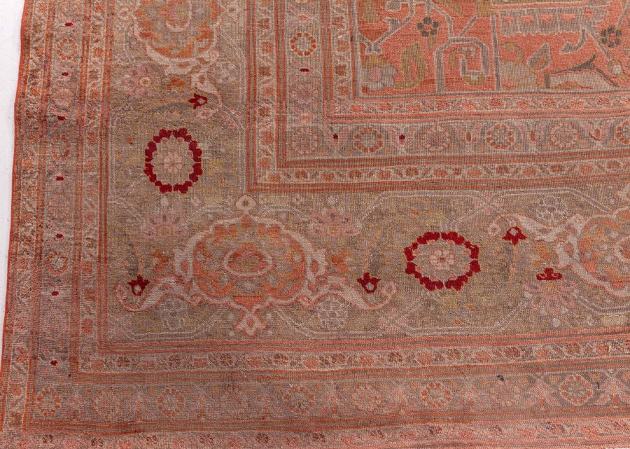 Authentic 19th Century Persian Tabriz Handmade Wool Rug BB7285