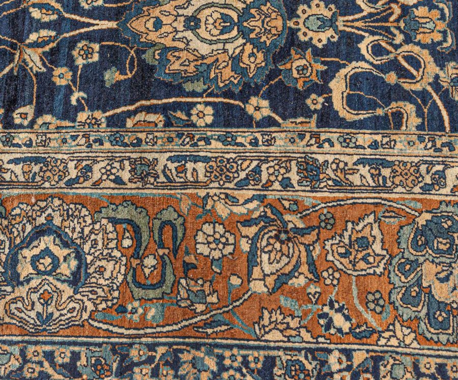 One-of-a-kind Oversized Vintage Persian Tabriz Handmade Wool Rug BB7716