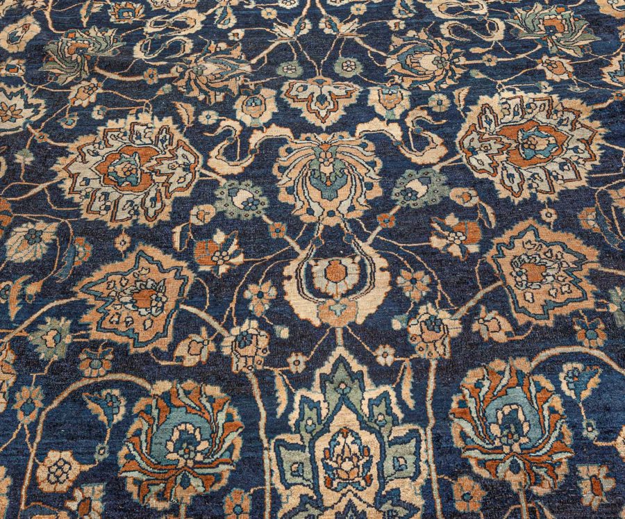 One-of-a-kind Oversized Vintage Persian Tabriz Handmade Wool Rug BB7716