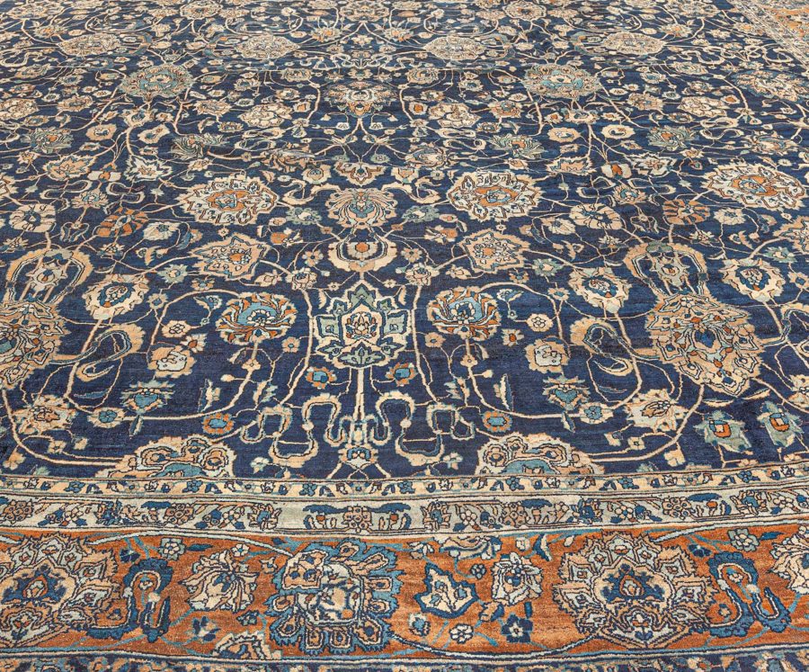 One-of-a-kind Oversized Vintage Persian Tabriz Handmade Wool Rug BB7716