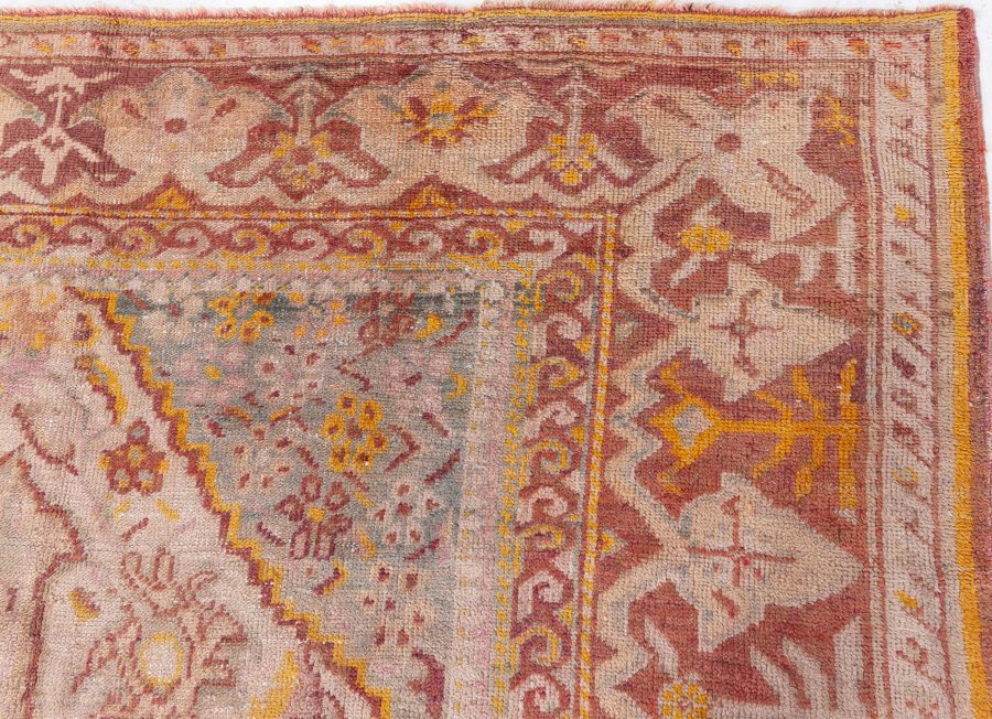 19th Century Turkish Oushak Handmade Wool Rug BB8445