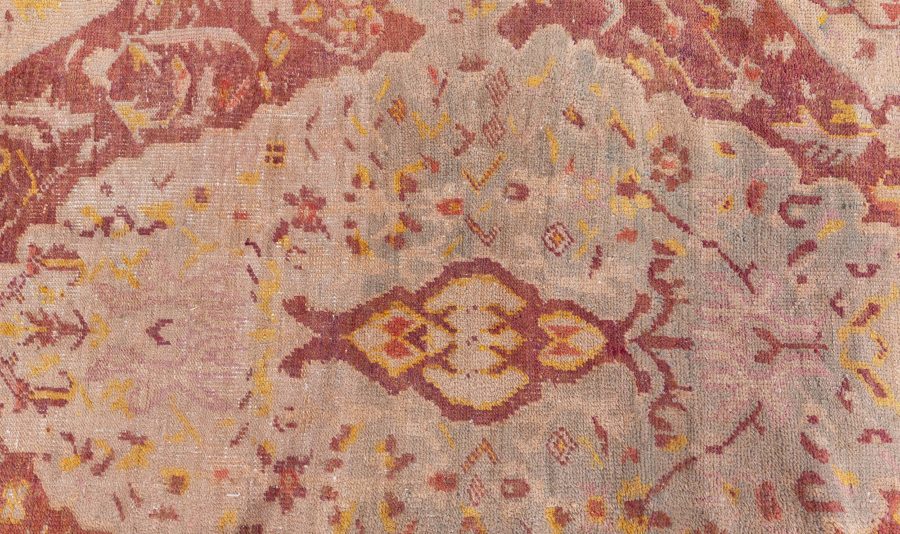 19th Century Turkish Oushak Handmade Wool Rug BB8445