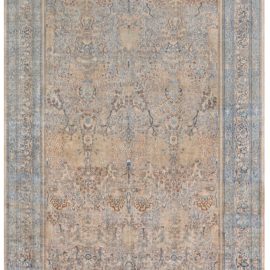 Antique Khorassan Persian Floral Allover Cream Beige Hand-Knotted Wool Rug – Circa 1900 BB6710