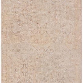 Amritsar Indian Antique Allover Geometric Rug – Oversized Warm Tan Hand-Knotted Wool – Circa 1900 (Size Adjusted) BB7187