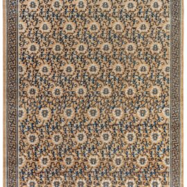 Vintage Chinese Floral Warm Tan Hand-Knotted Wool Rug BB8922