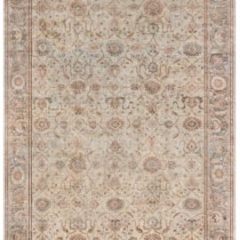 Antique Indian Allover Floral Soft Beige Hand-Knotted Wool Rug – Circa 1920 BB6862