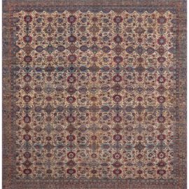 Antique Kirman Persian Allover Floral Light Beige Hand-Knotted Wool Rug – Circa 1900 BB7220
