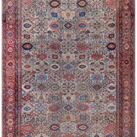 Sultanabad Persian Antique Allover Geometric Light Beige Hand-Knotted Wool Rug – Circa 1880 BB8902