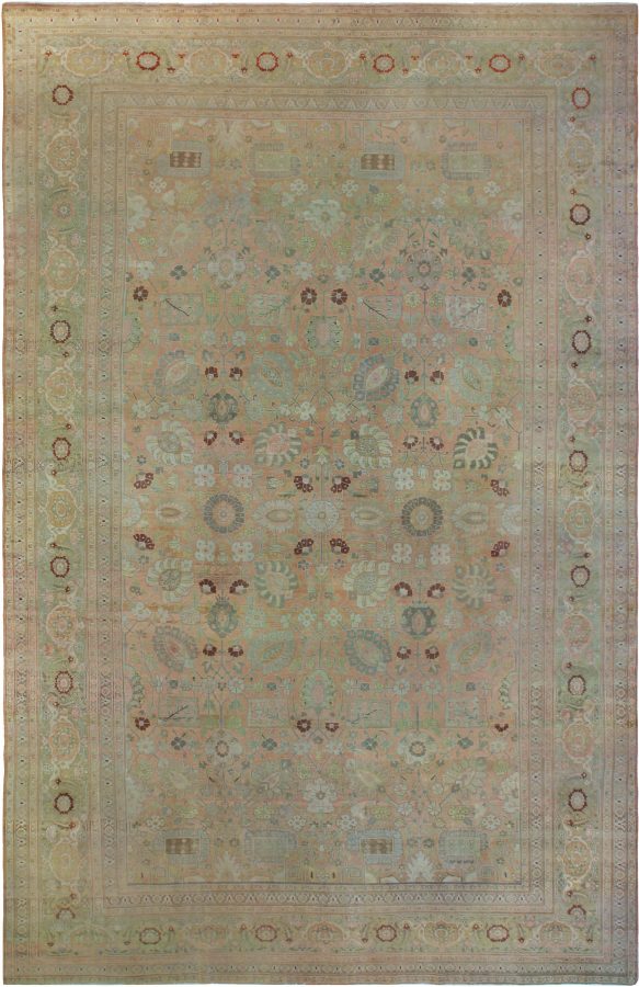 antique oriental rug in sage color