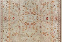 High-Quaity Antique Turkish Oushak Botanic Handwoven Wool Rug BB7174