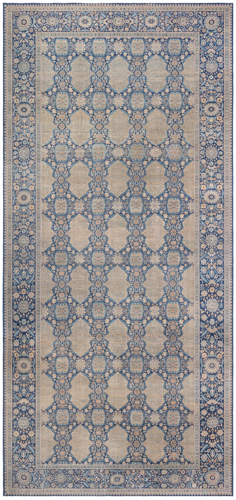 Antique Indian Hand Knotted Wool Rug (Size Adjusted) BB6776