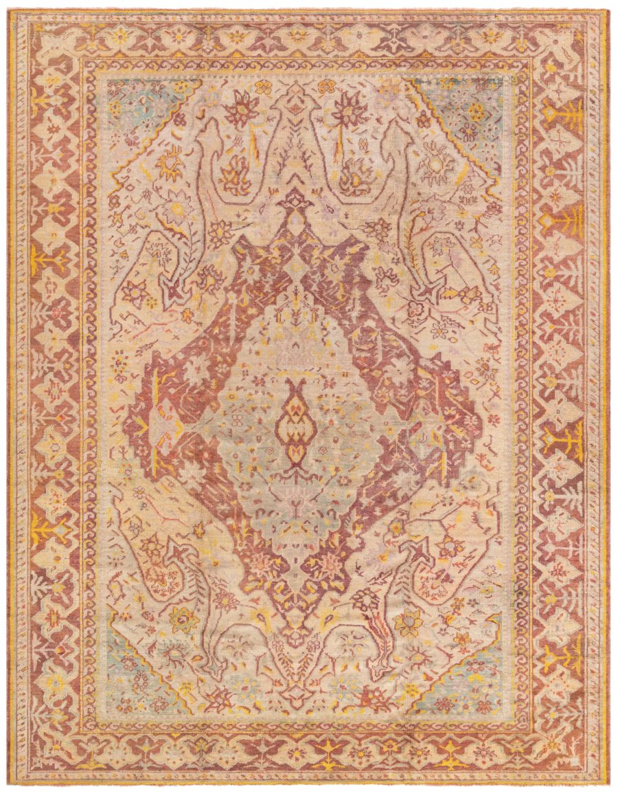19th Century Turkish Oushak Handmade Wool Rug BB8445