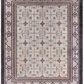 Vintage Samarkand Geometric Light Beige – Hand-Knotted Wool Rug BB8918