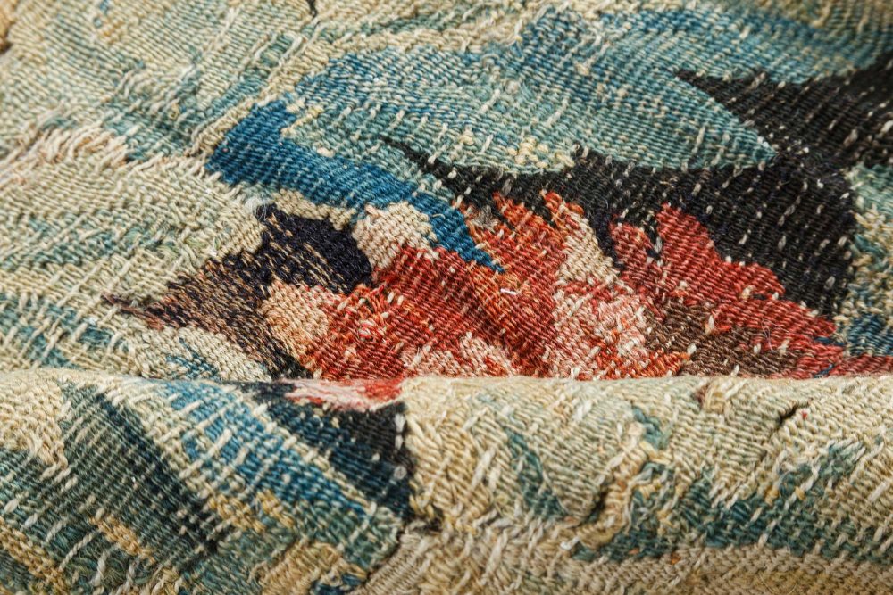 Authentic 18th Century Verdure Tapestry “Fragment” Rug BB6642