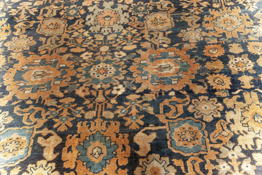 19th Century Persian Sultanabad Blue, Brown Handmade Wool Rug BB6752