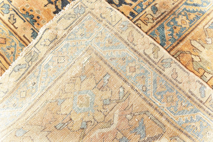 19th Century Persian Sultanabad Blue, Brown Handmade Wool Rug BB6752