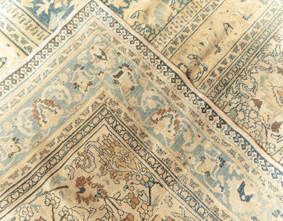 High-quality Oversized Persia Blue, Brown, Beige Handmade Wool Rug BB6791