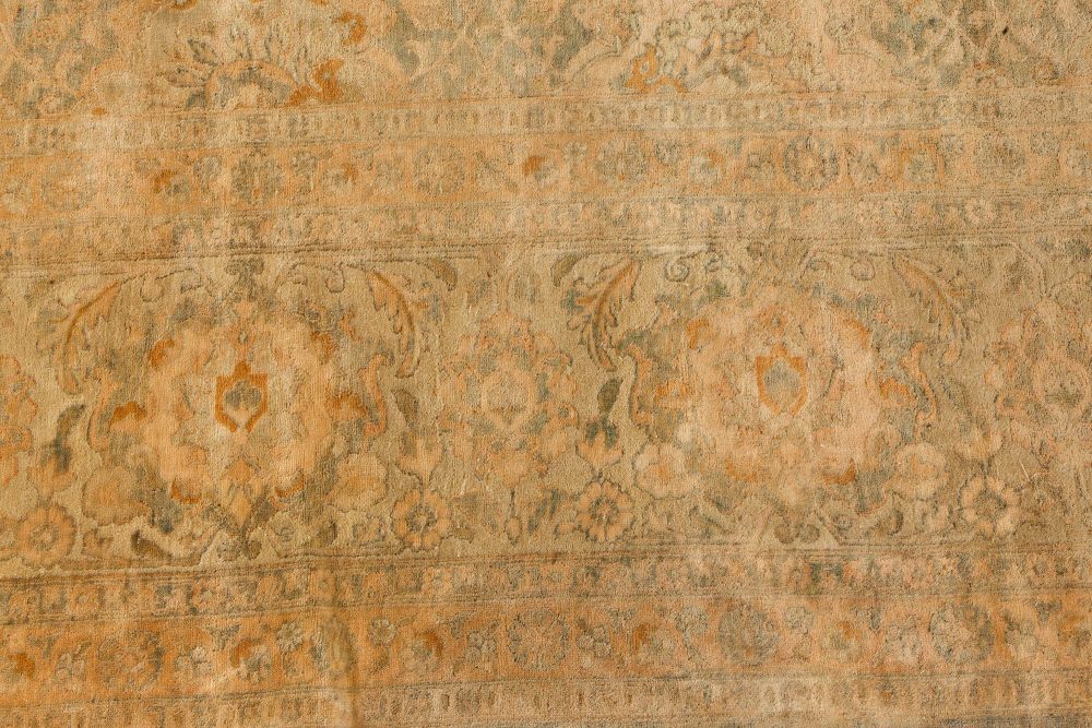 Antique Indian Botanic Handwoven Wool Rug BB7206