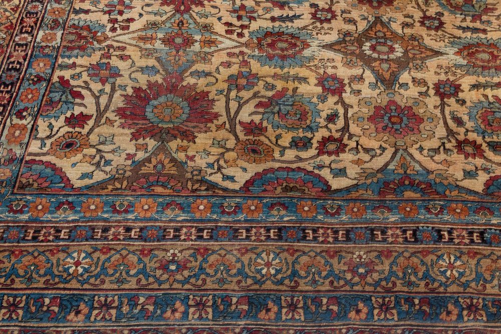 Extra Large Persian Kirman Botanic Handmade Wool Rug BB7220