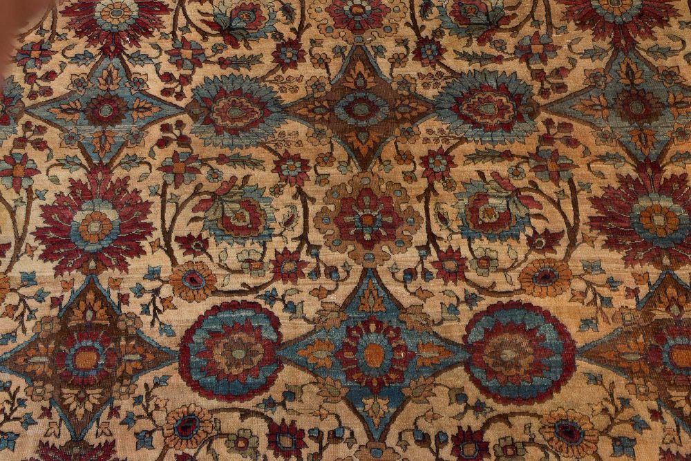 Extra Large Persian Kirman Botanic Handmade Wool Rug BB7220