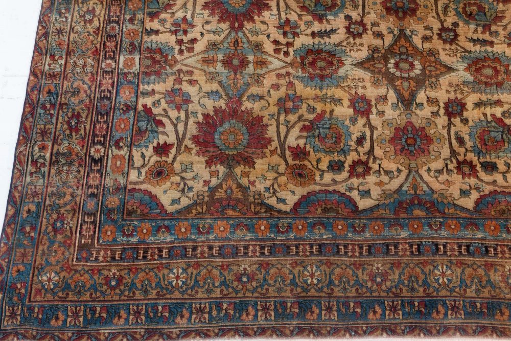 Extra Large Persian Kirman Botanic Handmade Wool Rug BB7220