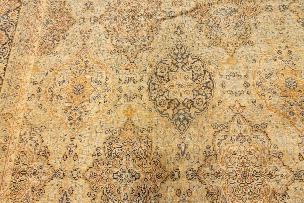 Authentic 1900s Persian Tabriz Handmade Wool Carpet BB7225