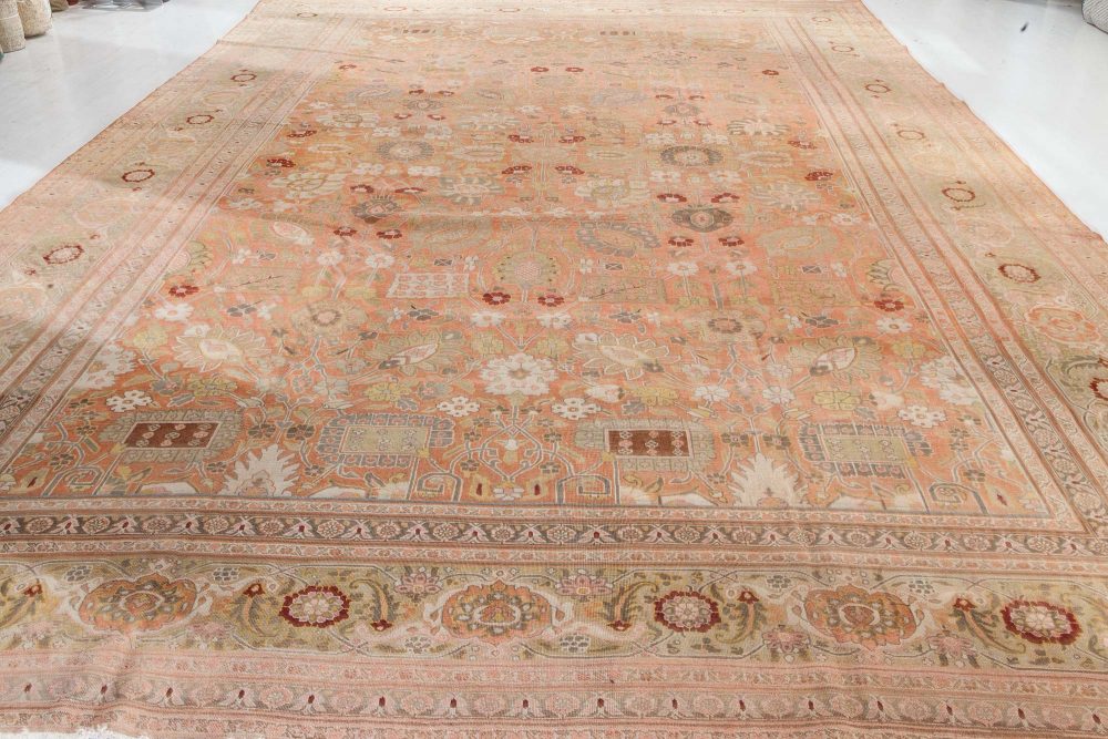 Authentic 19th Century Persian Tabriz Handmade Wool Rug BB7285