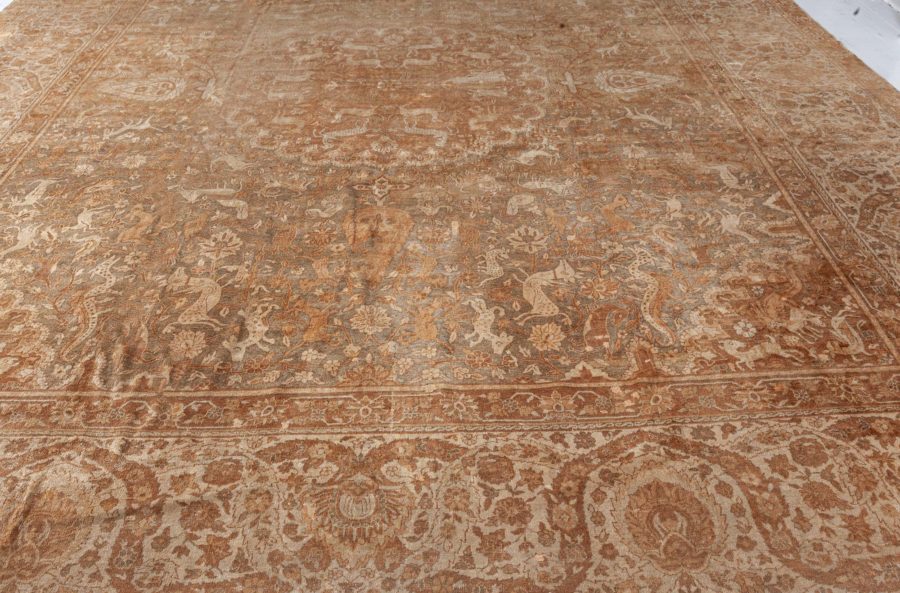 One-of-a-kind Oversized Vintage Indian Amritsar Hand Knotted Wool Rug BB7498