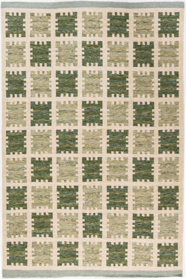 modern rug in sage color