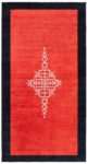 Dutch <mark class='searchwp-highlight'>Art</mark> Deco Red Rug with Navy Border and Ivory Central Medallion BB6716