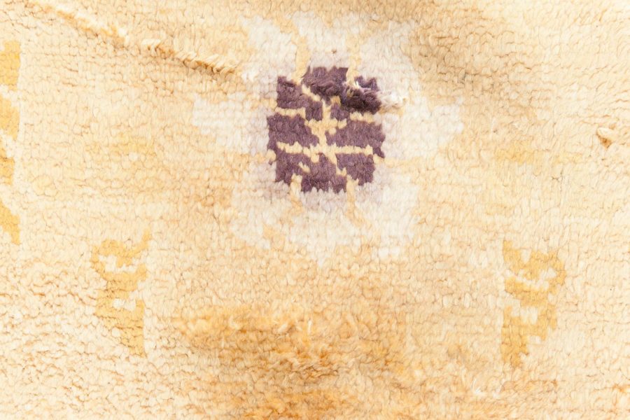 Antique Chinese Geometric Sandy Beige, Camel, Anthracite Handmade Silk Rug BB6891