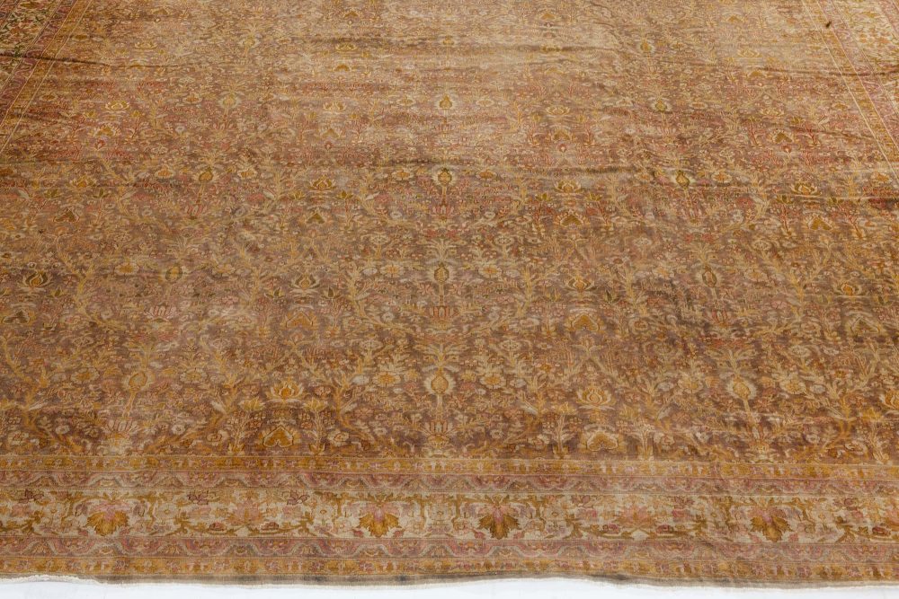 One-of-a-kind Oversized Antique Turkish Sivas Brown Handmade Wool Rug BB7294