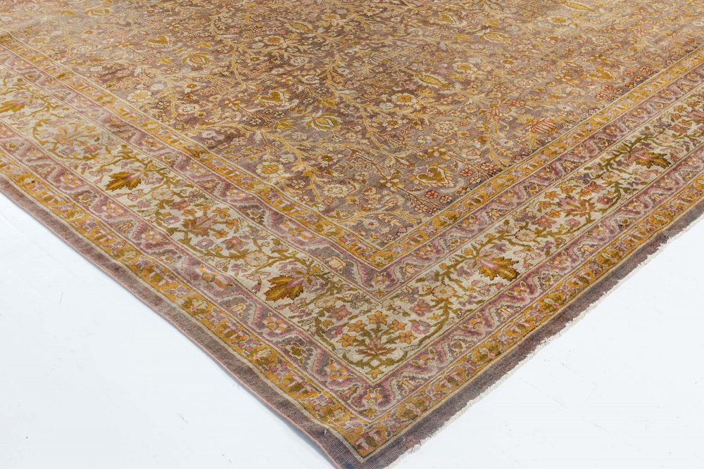 One-of-a-kind Oversized Antique Turkish Sivas Brown Handmade Wool Rug BB7294