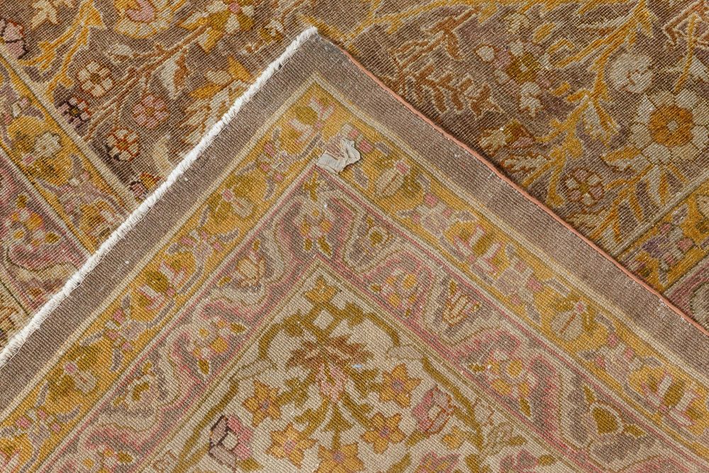 One-of-a-kind Oversized Antique Turkish Sivas Brown Handmade Wool Rug BB7294