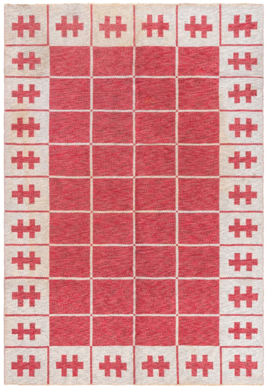 Vintage Swedish Flat-Weave Rug BB6883