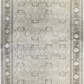 Geometric-Inspired Traditional Rug Filigree Medallion Light Gray With Olive Hand-Knotted Wool sage “Sage Filigree” N11826